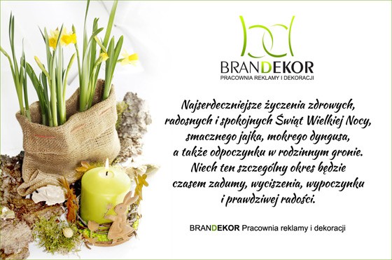 BRANDEKOR producent reklamy podświetlanej - życzenia wielkanocne