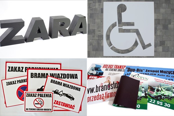 reklama przestrzenna ze styroduru, szyldy, tablice reklamowe, banery, szablony malarskie, magnetyczne szablony malarskie, naklejki magnetyczne