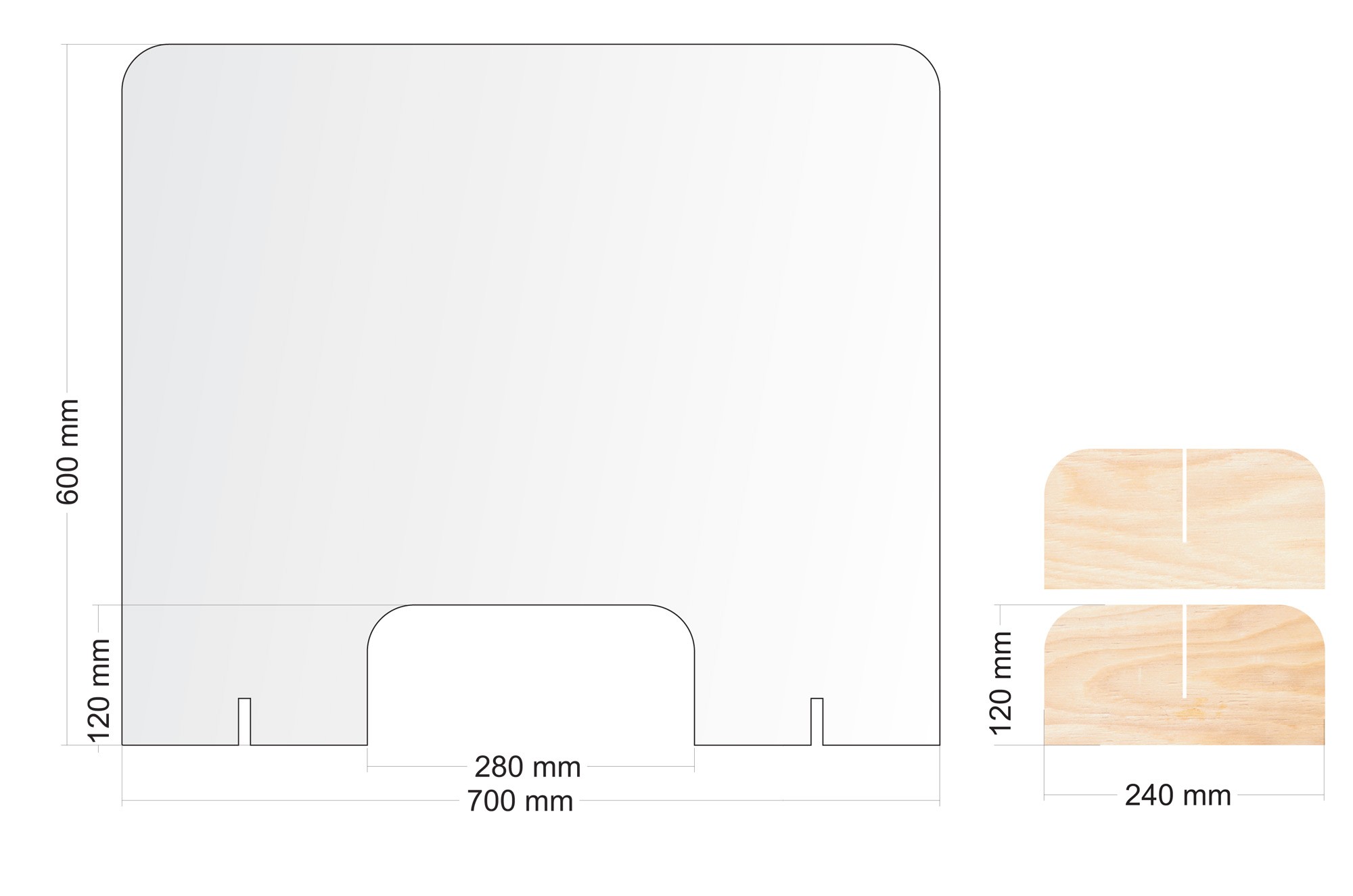 Osłona antywirusowa 70x60cm ladę biurko plexi 3mm